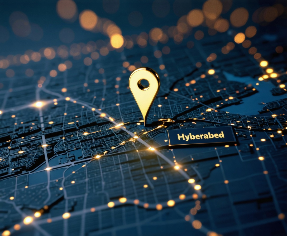 Digital map of Hyderabad highlighting Vajra Command Center